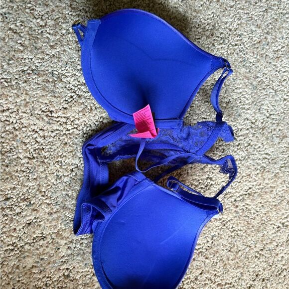 💥 Buy 2 get 1 Free 💥 NWOT LA SENZA 34 A Elegant Blue Lace Bra - Picture 3 of 3